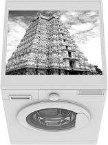Wasmachine beschermer mat - Een witte Sri Ranganathaswamy tempel - zwart wit - Breedte 55 cm x hoogte 45 cm