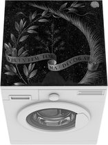 Wasmachine beschermer mat - Ginevra de' Benci keerzijde - Leonardo da Vinci - zwart wit - Breedte 60 cm x hoogte 60 cm