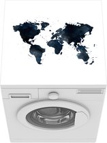 Wasmachine beschermer - Wasmachine mat - Wereldkaart - Waterverf - Simpel - 60x60 cm - Droger beschermer