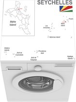 Wasmachine beschermer mat - Illustratie van de Seychellen en de vlag - Breedte 60 cm x hoogte 60 cm