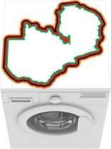 Wasmachine beschermer mat - Zambia in de kleuren van de vlag - Breedte 60 cm x hoogte 60 cm