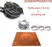 Chefs Cuisine Tortilla pers - Ravioli maker - Tortilla maker - Dumpling maker set - Aluminium - 8 stuks