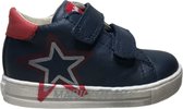 Falcotto Mt 19 velcro's zilveren ster lederen sneakers Nedo Navy rood