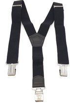 Bretels Zwart - 3 Clips - Met extra stevige, sterke en brede klem die niet losschieten!