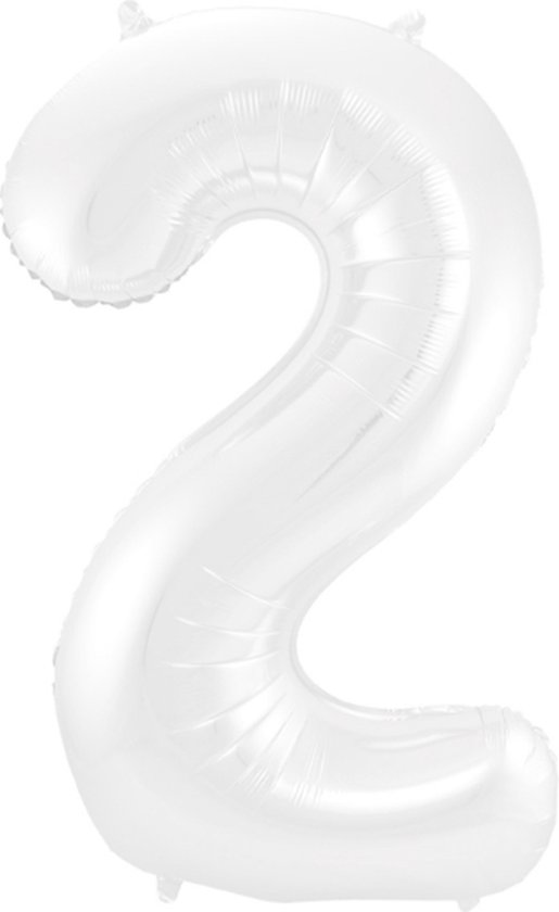 Folieballon 2 jaar metallic wit 86cm