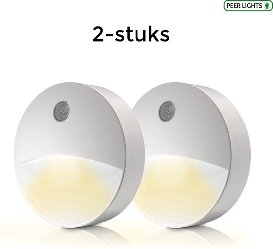 LED nachtlampje plugin/stopcontact – 2 stuks nachtlampje met dag/nacht sensor – Werkt op stroom – Warmlicht – Voor in de baby/kinder kamer