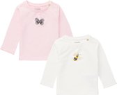 Noppies - shirts - 2pack - Snow White en Primerose pink - Lange mouwen - Maat 62