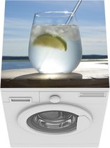 Wasmachine beschermer mat - Een Gin tonic aan de blauwe zee - Breedte 60 cm x hoogte 60 cm