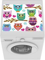 Wasmachine beschermer mat - Design - Uilen - Dieren - Breedte 55 cm x hoogte 45 cm