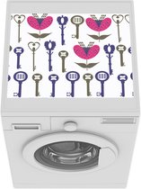 Wasmachine beschermer mat - Sleutels - Hartjes - Bloemen - Patronen - Breedte 55 cm x hoogte 45 cm