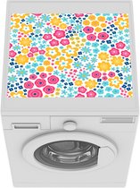 Wasmachine beschermer mat - Zomer - Bloemen - Neon - Lente - Design - Breedte 55 cm x hoogte 45 cm