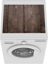 Wasmachine beschermer mat - Achtergrond van donkere en verticale planken - Breedte 55 cm x hoogte 45 cm