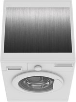 Wasmachine beschermer mat - Metaal - Grijs - Lijn - Breedte 55 cm x hoogte 45 cm