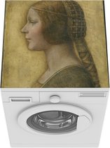 Wasmachine beschermer mat - La Bella Principessa - Leonardo da Vinci - Breedte 60 cm x hoogte 60 cm