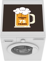 Wasmachine beschermer - Wasmachine mat - Jubileum cadeau - 75 Jaar - Bier - 55x45 cm - Droger beschermer