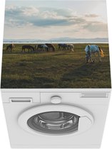 Wasmachine beschermer mat - Paarden - Licht - Thailand - Breedte 60 cm x hoogte 60 cm