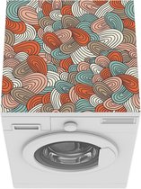 Wasmachine beschermer mat - Boho - Patroon - Line art - Abstract - Breedte 60 cm x hoogte 60 cm