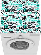 Wasmachine beschermer mat - Patronen - Voetbal - Sport - Breedte 60 cm x hoogte 60 cm