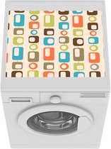 Wasmachine beschermer mat - Geometrie - Retro - Design - Breedte 55 cm x hoogte 45 cm