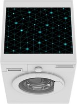 Wasmachine beschermer mat - Geometrie - Design - Blauw - Breedte 55 cm x hoogte 45 cm