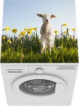 Wasmachine beschermer mat - Lam - Bloemen - Narcissen - Breedte 60 cm x hoogte 60 cm