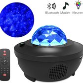 trendymen - Sterrenhemel Projectorlamp – Zwart – Bluetooth en USB - Met Muziek