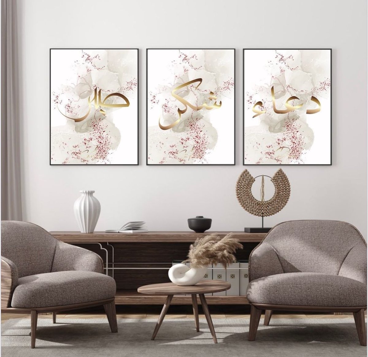 Gepersonaliseerde poster 50x70cm (zonder frame) - Islam Poster Set van 3 stuks - Islamitische Kunst aan de Muur - Wanddecoratie - Wall Art- Islamic Wall Art