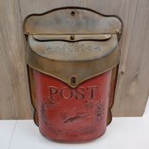 Brievenbus Postbus Nostalgie Verzinkt Vintage Brocante Rood Hangend