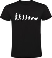 Schaap Evolutie Heren t-shirt | nadenken | makke schapen | eigen mening | educatie | slim | universiteit | shirt | Zwart