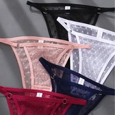 ALL OF ME - Vrouwen Ondergoed - Sexy Slipje - Lingerie - Set van 6 Strings - Blauw, Zwart, Wit, Rood, Roze - XXL