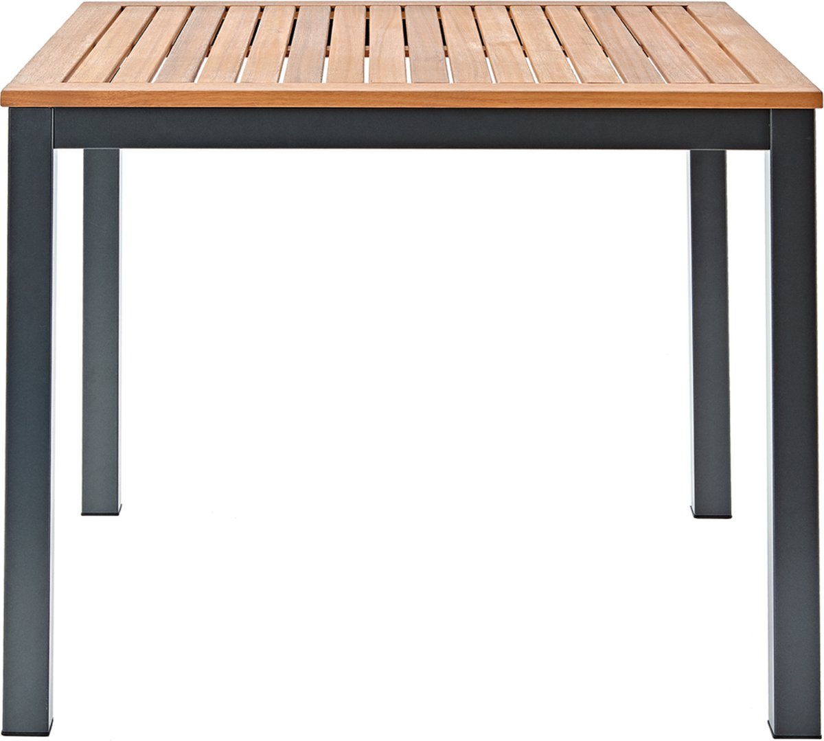 NATERIAL - Tuintafel vierkant ORIS - 4 personen - houten tafel 90x90 cm - aluminium - met houten blad - eucalyptus