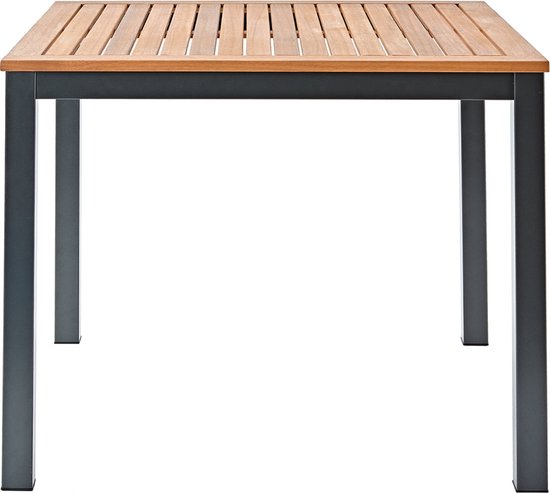 NATERIAL - Tuintafel vierkant ORIS - 4 personen - houten tafel 90x90 cm - aluminium - met houten blad - eucalyptus