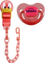 Bambino Roze Fopspeen met Speenketting T901