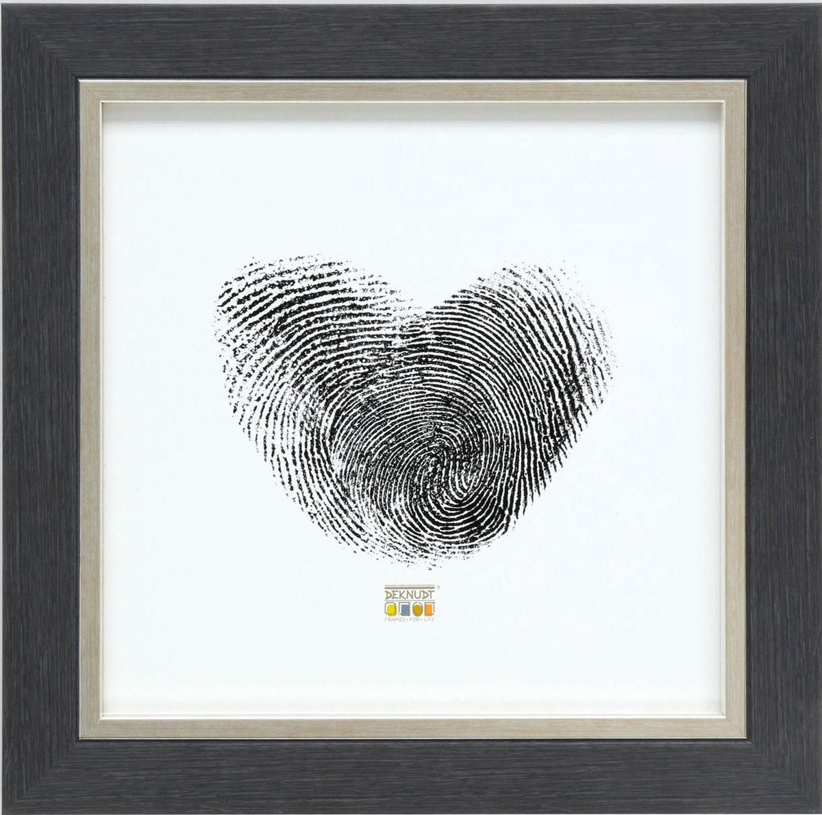 Deknudt Frames fotolijst S45VF7 - grijs met zilverbies - foto 30x30 cm donkergrijs
