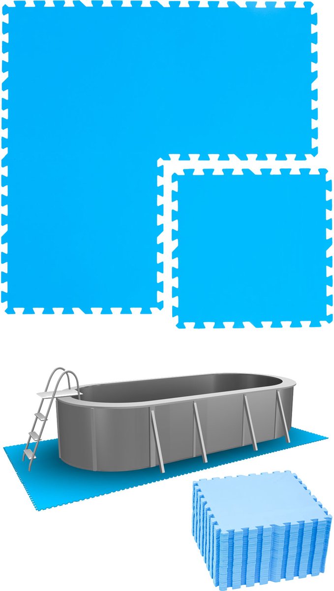6.6 m² poolmat - 28 EVA schuim matten 50x50 outdoor poolpad - ondermatten set
