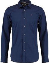 Tommy Jeans - Heren Overhemden Slim Fit Stretch - Blauw - Maat XL