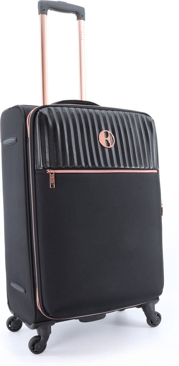 ELLE Giant M - zachte bagage koffer met 4 wielen. Bourgogne