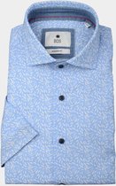 Bos Bright Blue Casual hemd korte mouw Blauw Craig Printed Shirt Ss 22113CR15BO/210 l.blue