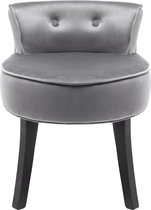 Merax Fluwelen Eetkamerstoel - Luxe Velvet Fauteuil - Industrieel - Grijs