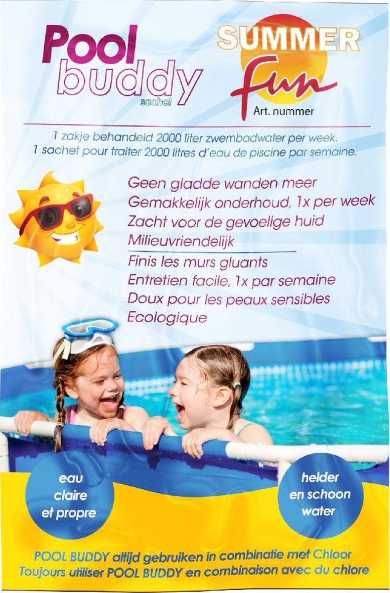 Summer fun Pool buddy onderhoudszakjes - 10x - onderhoud zwembad - anti alg