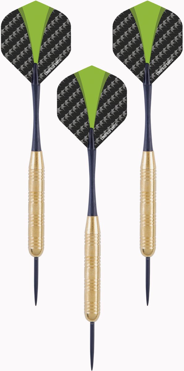 4x Set van 3 dartpijlen Longfield darts brass 24 grams - Darten/darts sport artikelen pijltjes messing - Kinderen/volwassenen
