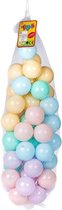 Kunststof ballenbak ballen 50x stuks 6 cm pastel kleuren - Speelgoed ballenbakballen gekleurd
