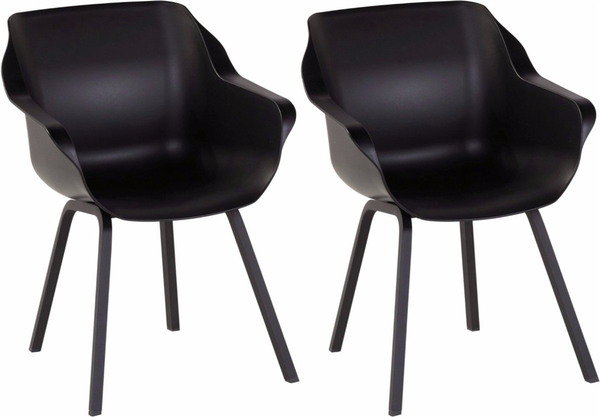Hartman Sophie armchair chaise de jardin avec accoudoirs - Noir - set de 2