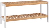 The Mash - Schoenenrek bamboe hout - Voor 6 paar schoenen - 70 cm breed - Rek met 2 etages - Opbergrek met moderne uitstraling - Ook als open badkamerrek/organizer voor badkamer