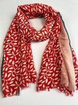 Sjaal met bloemmotief en kleuren / 50% katoen met 50 % viscose