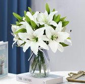5 stuks kunstbloemen lelies wit 38 cm