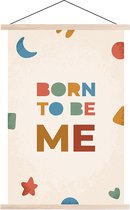 Schoolplaat Born to Be Me - Wanddecoratie - Kinderkamer - Babykamer