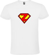 Wit T shirt met print van "letter Z“ Superman “ Logo print Rood / Geel size XXL