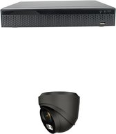 Beveiligingscamera set 1x Sony 8MP UltraHD 4K IP Dome camera zwart