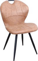 Colenis - Orla Eetkamerstoel - Cognac - Microvezel - Microfiber - Industrieel - Zwarte Poten